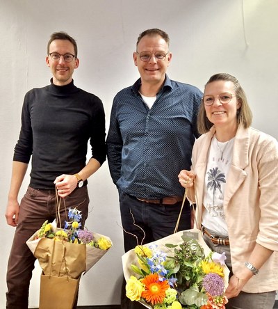 Job Schouten van Van Bekkum, Han en Ingrid Everts van restaurant De Aubergerie